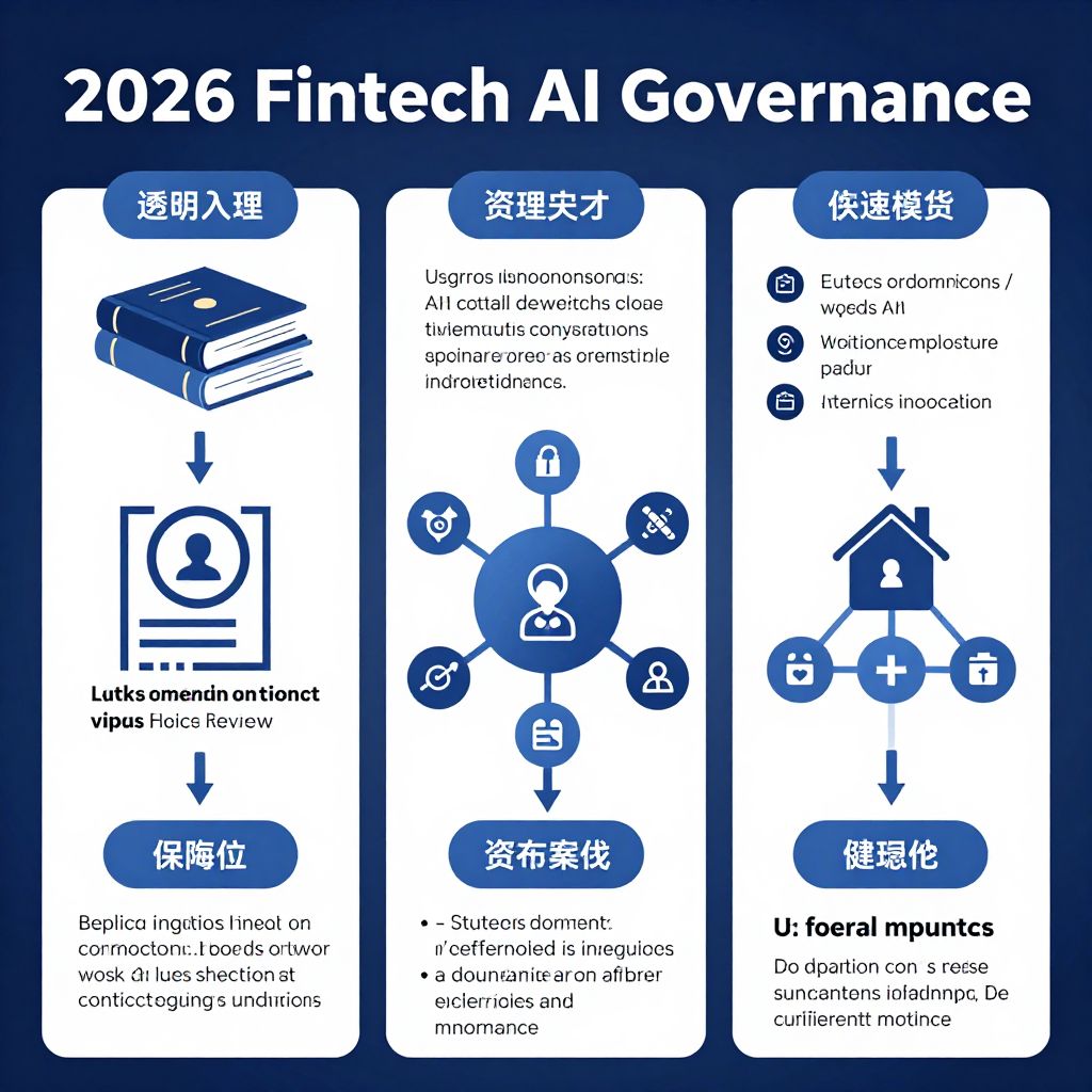 2026년 핀테크 AI 거버넌스 핵심 요소를 시각화한 종합 요약 이미지