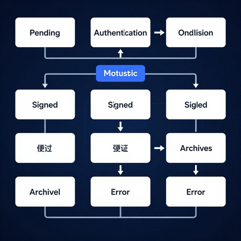보험 전자서명 시스템 상태 전이 흐름도 이미지